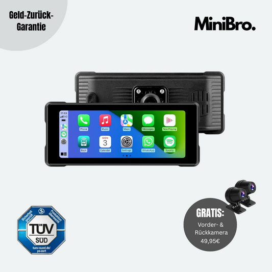 MotoPilot – Motorrad-Bildschirm mit Wireless CarPlay & Kamera